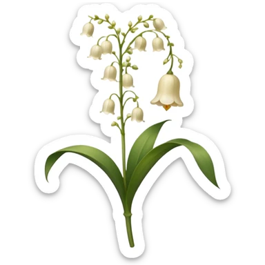 Beige Lily of the valley flower sticker