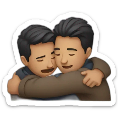 Two men hugging sticker