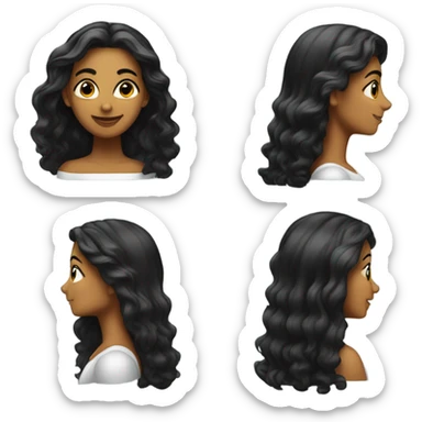 Sirène avec cheveux long noir sticker