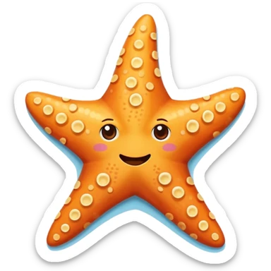 draw a starfish, sad and cheerful,  sticker