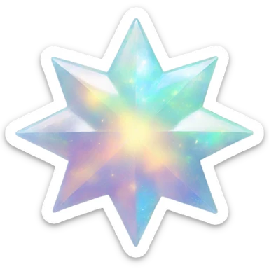 opal 4 point star sticker