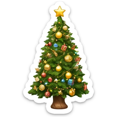 Christmqs tree whit expensive and a lot of decor  sticker