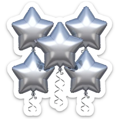 Silver Star balloons sticker