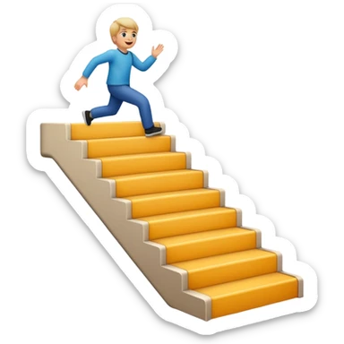apple style emoji of a person ascending stairs sticker