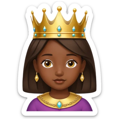 royal girl chid with dark skin sticker
