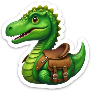 Dinosaur in saddle, front face sticker