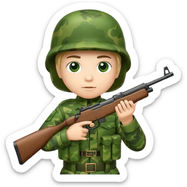 small soilder green soldier shooting sticker