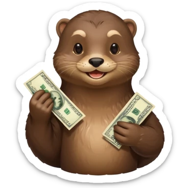 generate a take my money otter emoji sticker