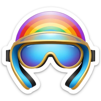 gold simulation rainbow visor Earth goggles sticker