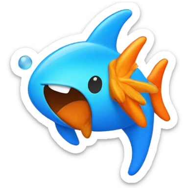 Una estrella de mar con color azul y naranja  sticker