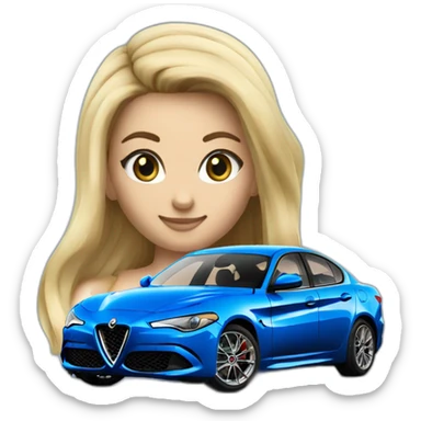 Blue alfa romeo giulia sticker