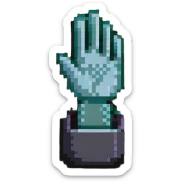 character making a 'stop' hand gesture sticker