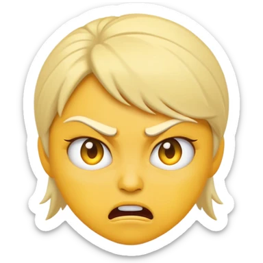 angry female emoji in a white circle sticker