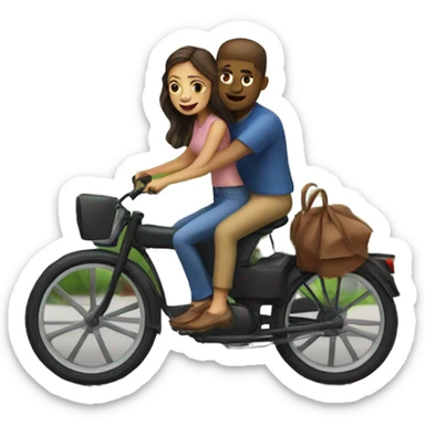 Girl riding her husband around town sticker