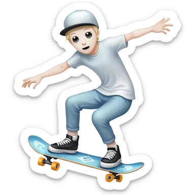  ghost skater boi ghost sk8 boarding sticker