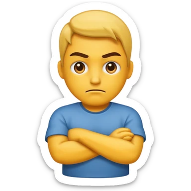 Mad face with crossed arms sticker
