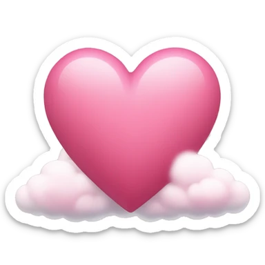 corazón rosa sobre una nube sticker