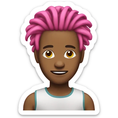 blasian man with pink dreads sticker
