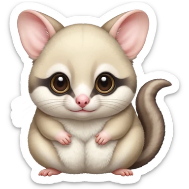 Fat and cute Japanese sugar glider  white sticker