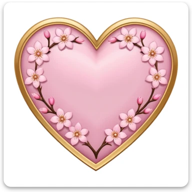 heart with sakura and chevron border sticker