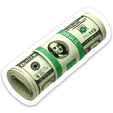 Money that is like a tube One dollar sticker