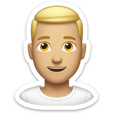 a blonde men with a buzz cut fade sticker