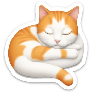 Orange white cat sleeping sticker