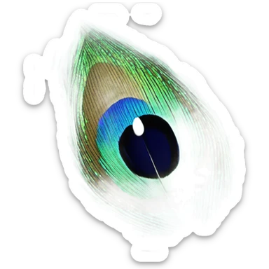 teal peacock feather sticker