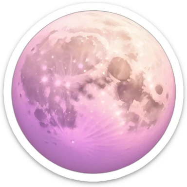MOON pink 雲 sticker