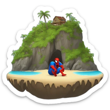 island-with-fat-spiderman sticker