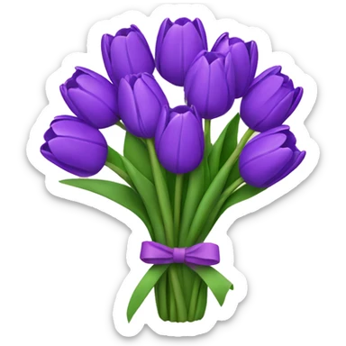 purple tulip bouquet sticker