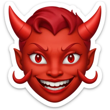 I need a devil with a lipstick grin emoji sticker