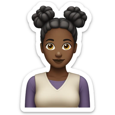 A black girl with two buns  sticker