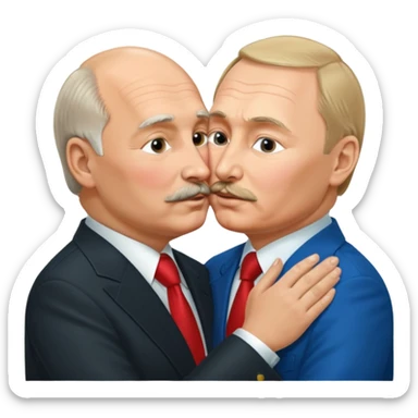 lukashenko and putin kiss sticker