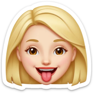 Girl with tongue out winking sticker