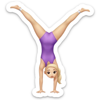 Girl gymnast doing a handstand sticker