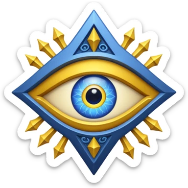 Wiz 101 casting sigil blue and yellow myth eye inspired school sticker