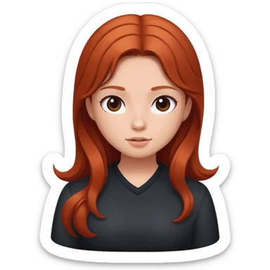 Dark ginger hair girl sticker