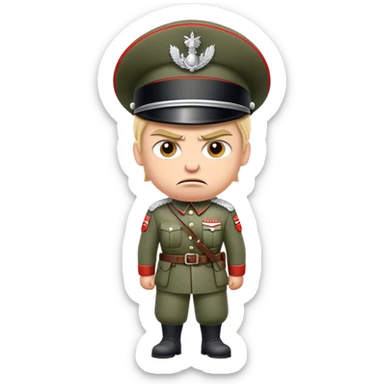 An angry norwegian soldier. full height sticker