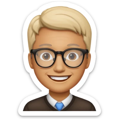 Brownie with glasses sticker