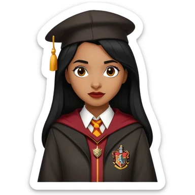 Angelina Johnson in harry potter, wear hogwarts gryfindor uniform sticker