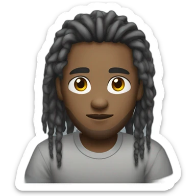 young black male with black long length dreadlocks with middle part and brown eyes and a shadow beard, wearing grey T-shirt,while having crossed arms and having silver rolex on wrist sticker