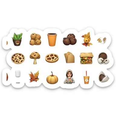 cozy autumnal food and drink sticker