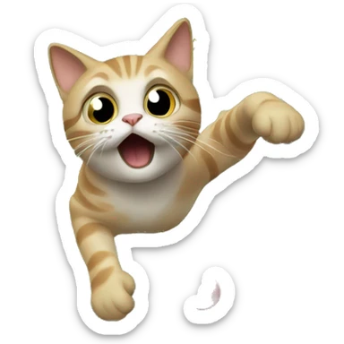 Cat attacking Christmas tree  sticker