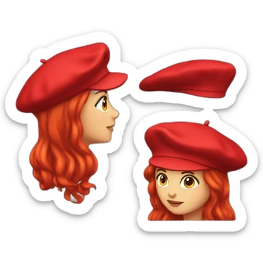 Red beret for girls sticker