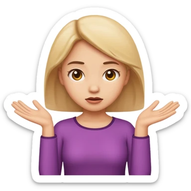  girl emoji shrugging shoulder  sticker