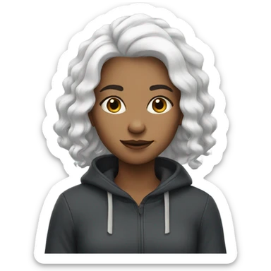 White hair girl  sticker