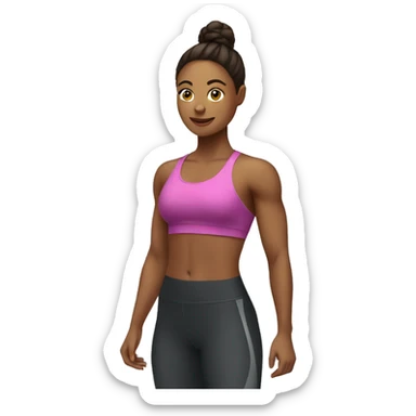 women in gym sticker