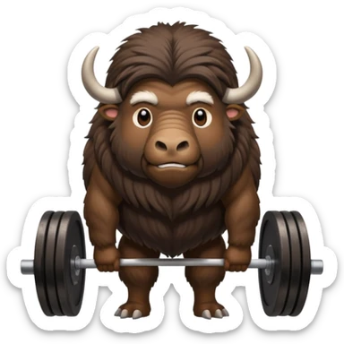 musk ox deadlifting sticker