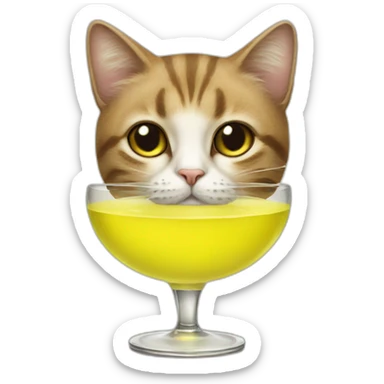 A cat with a shot of limoncello. sticker